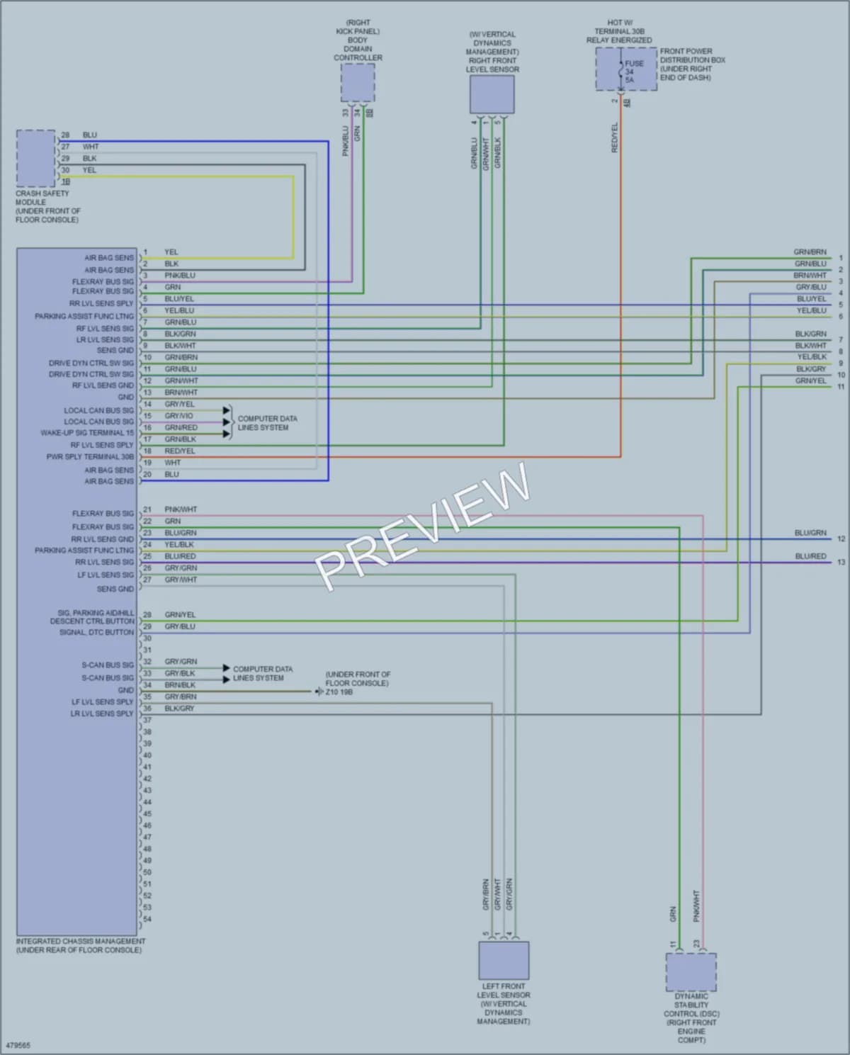 2015 BMW X6 Electronic Suspension wiring diagram preview