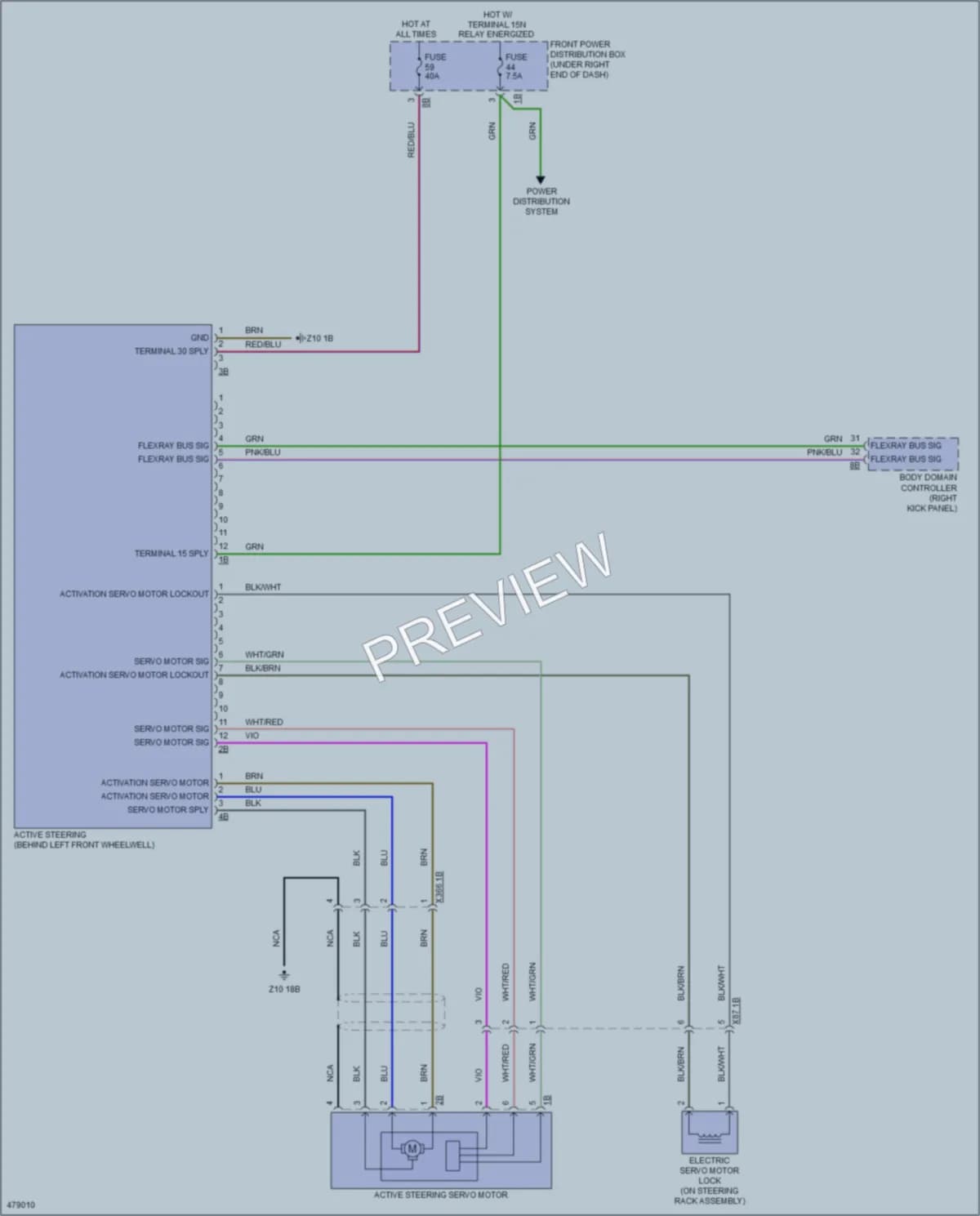 2015 BMW X6M Electronic Power Steering wiring diagram preview