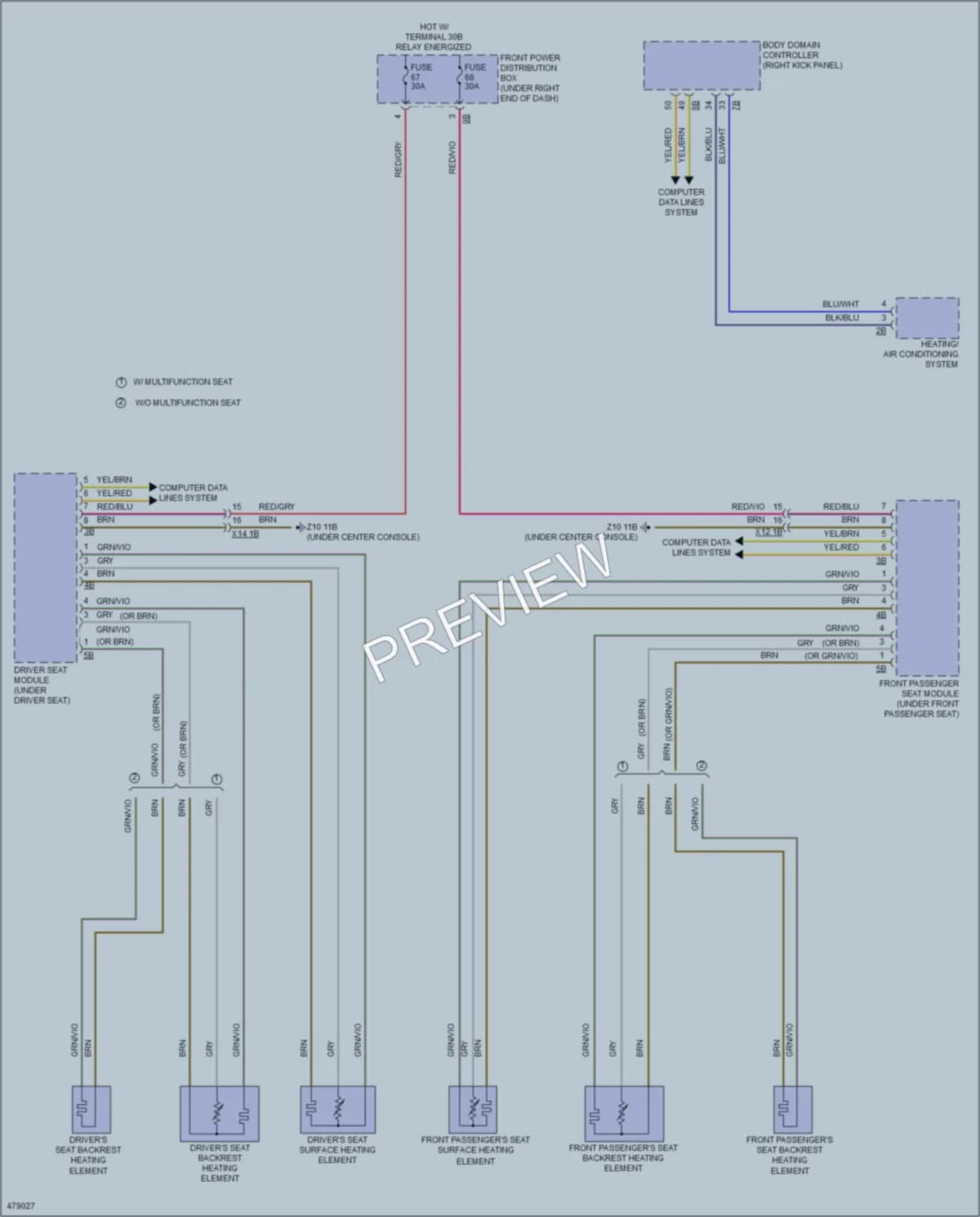 2015 BMW X6M Power Seats wiring diagram preview