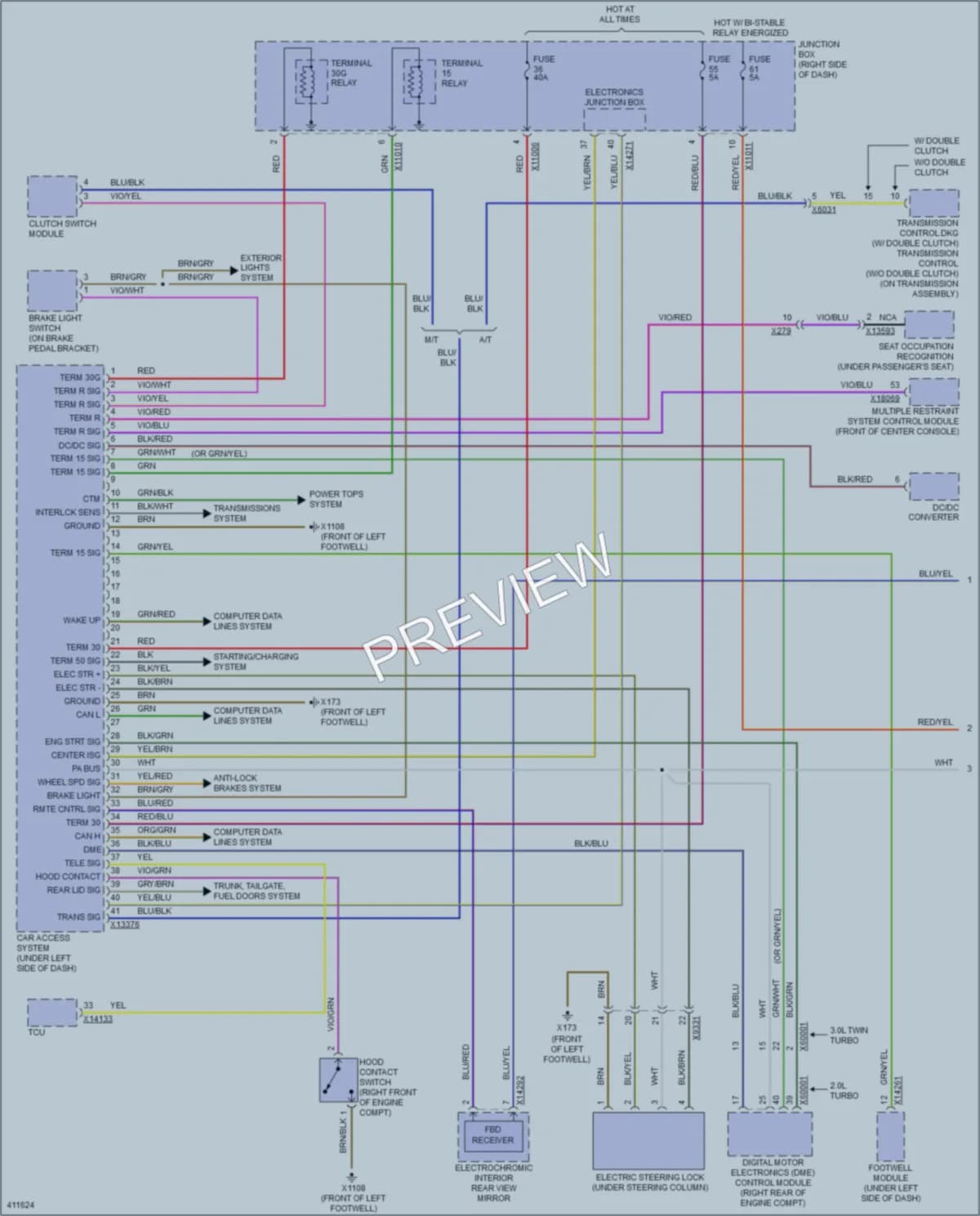 2015 BMW Z4 Anti Theft wiring diagram preview