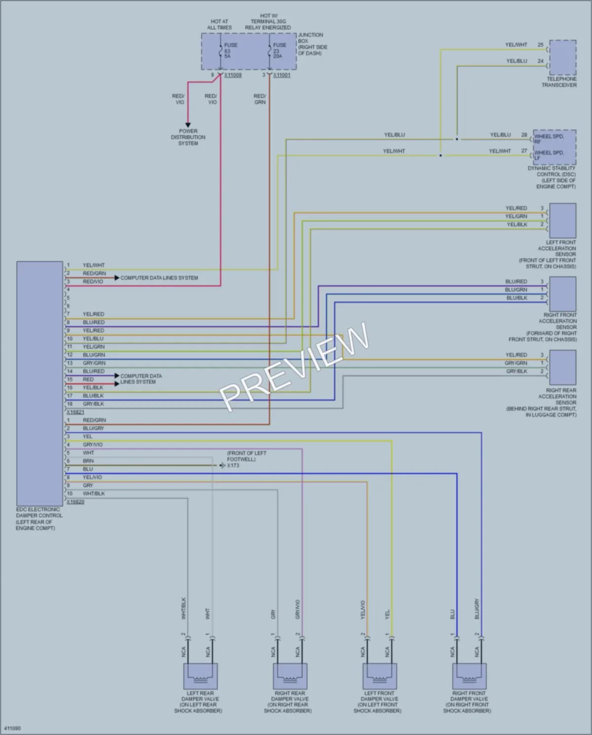 2015 BMW Z4 Electronic Suspension wiring diagram preview