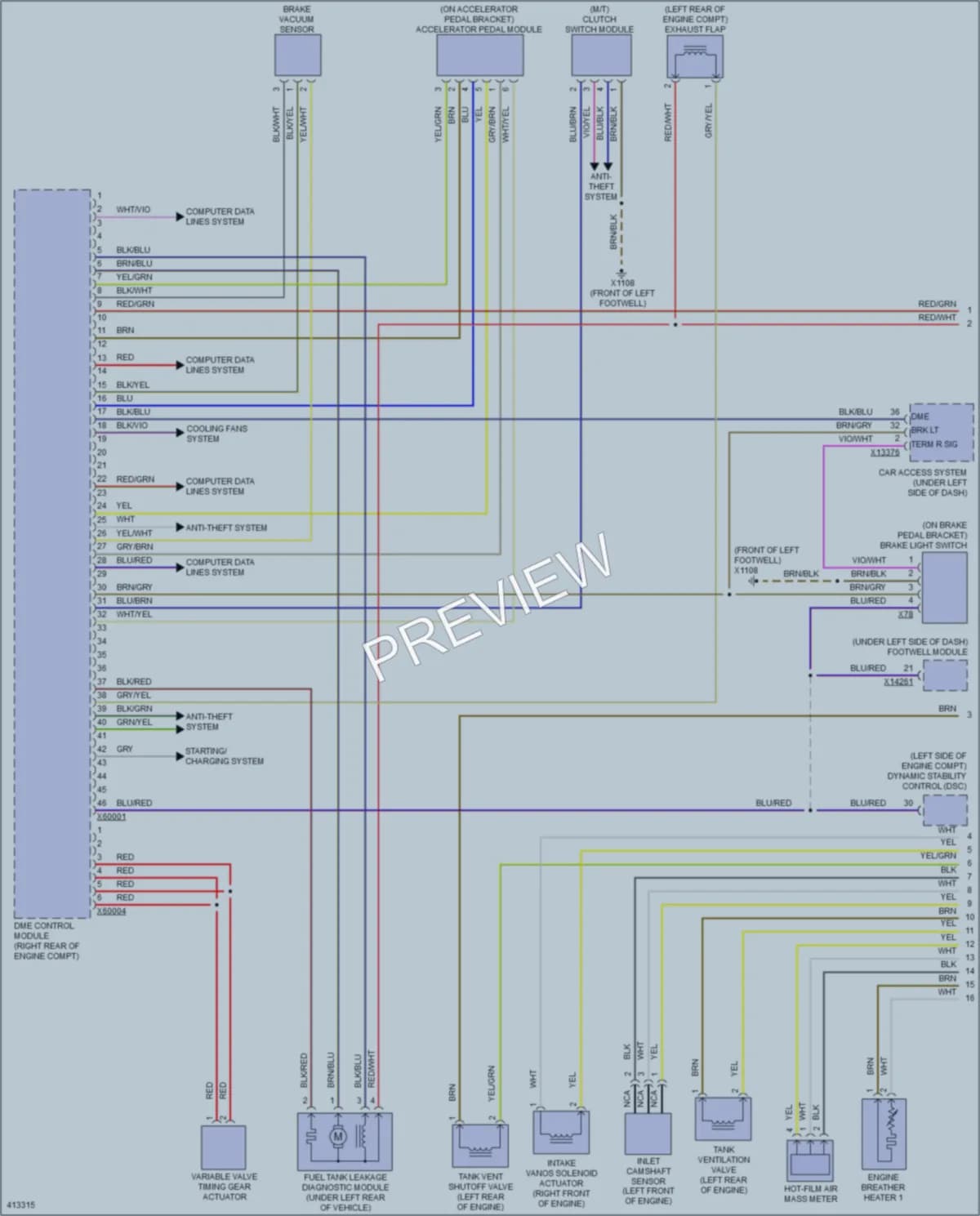 2015 BMW Z4 Engine Performance wiring diagram preview