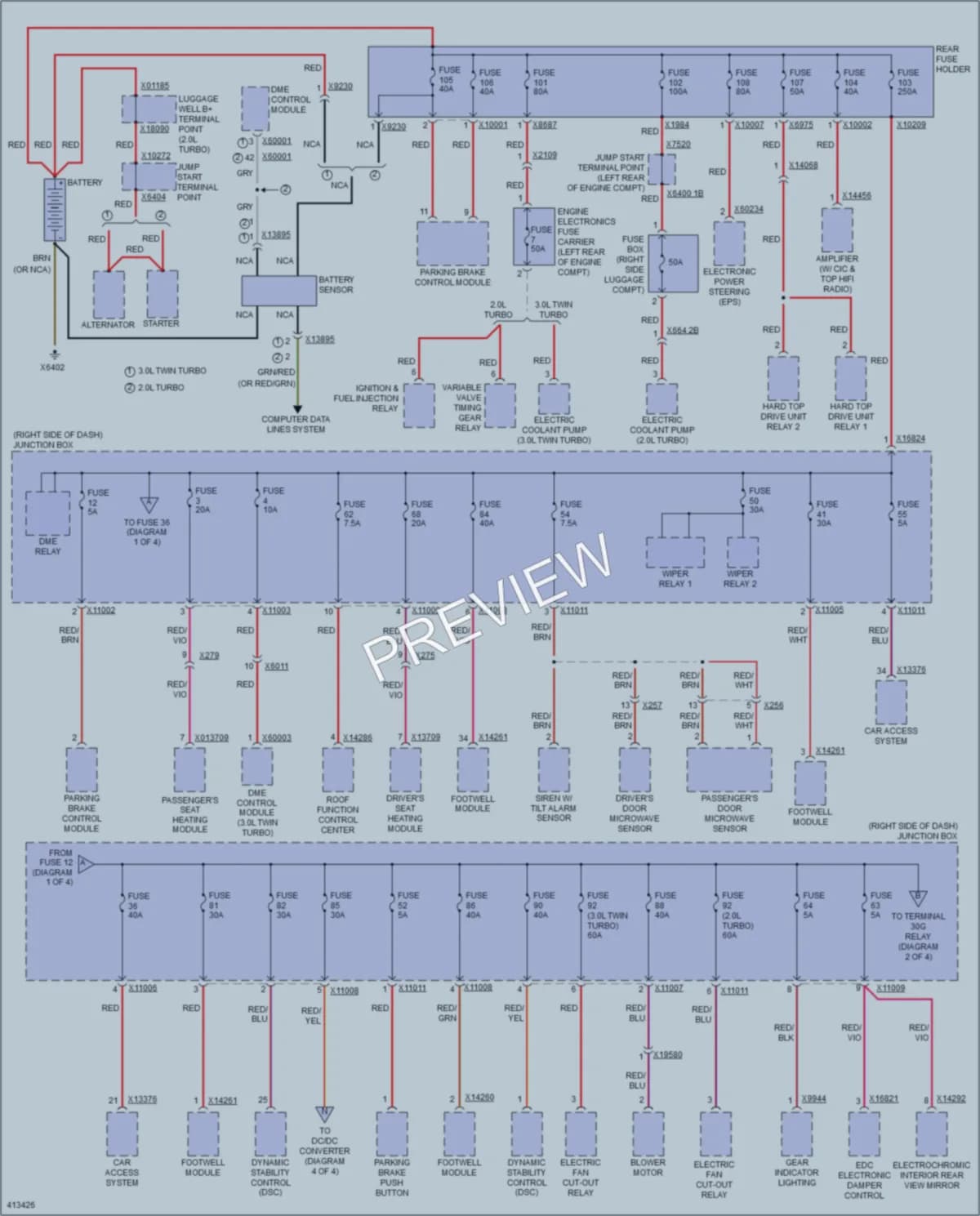 2015 BMW Z4 Power Distribution wiring diagram preview