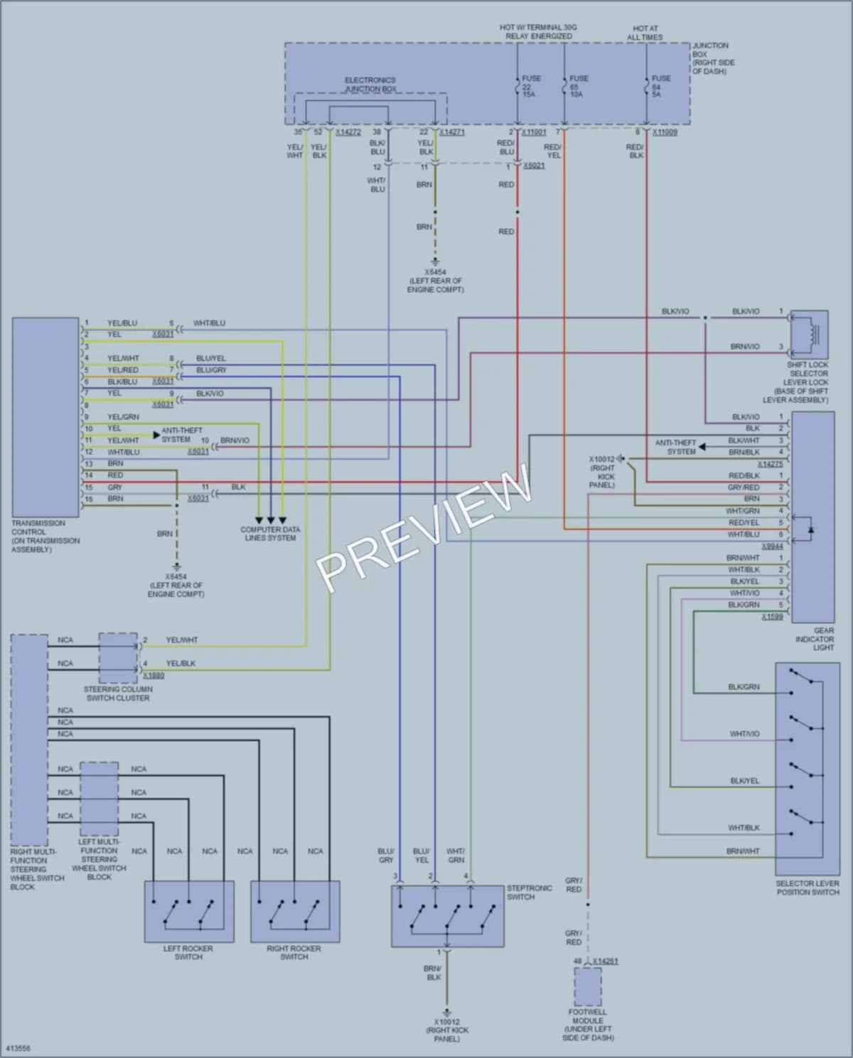 2015 BMW Z4 Transmission wiring diagram preview