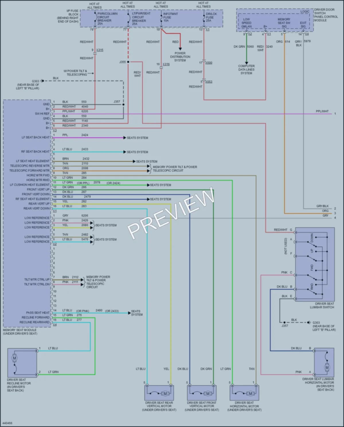 2015 Buick Enclave Memory Systems wiring diagram preview