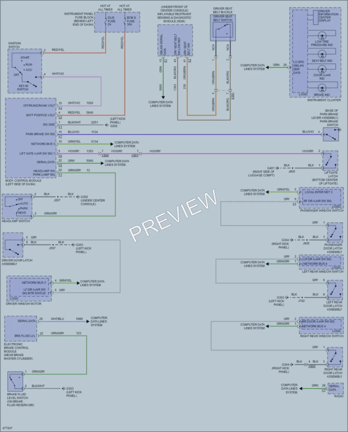 2015 Buick Encore Warning Systems wiring diagram preview