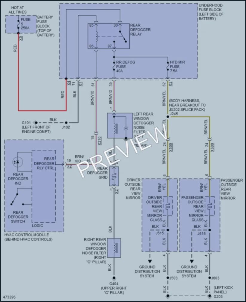 2015 Buick LaCrosse Defoggers wiring diagram preview
