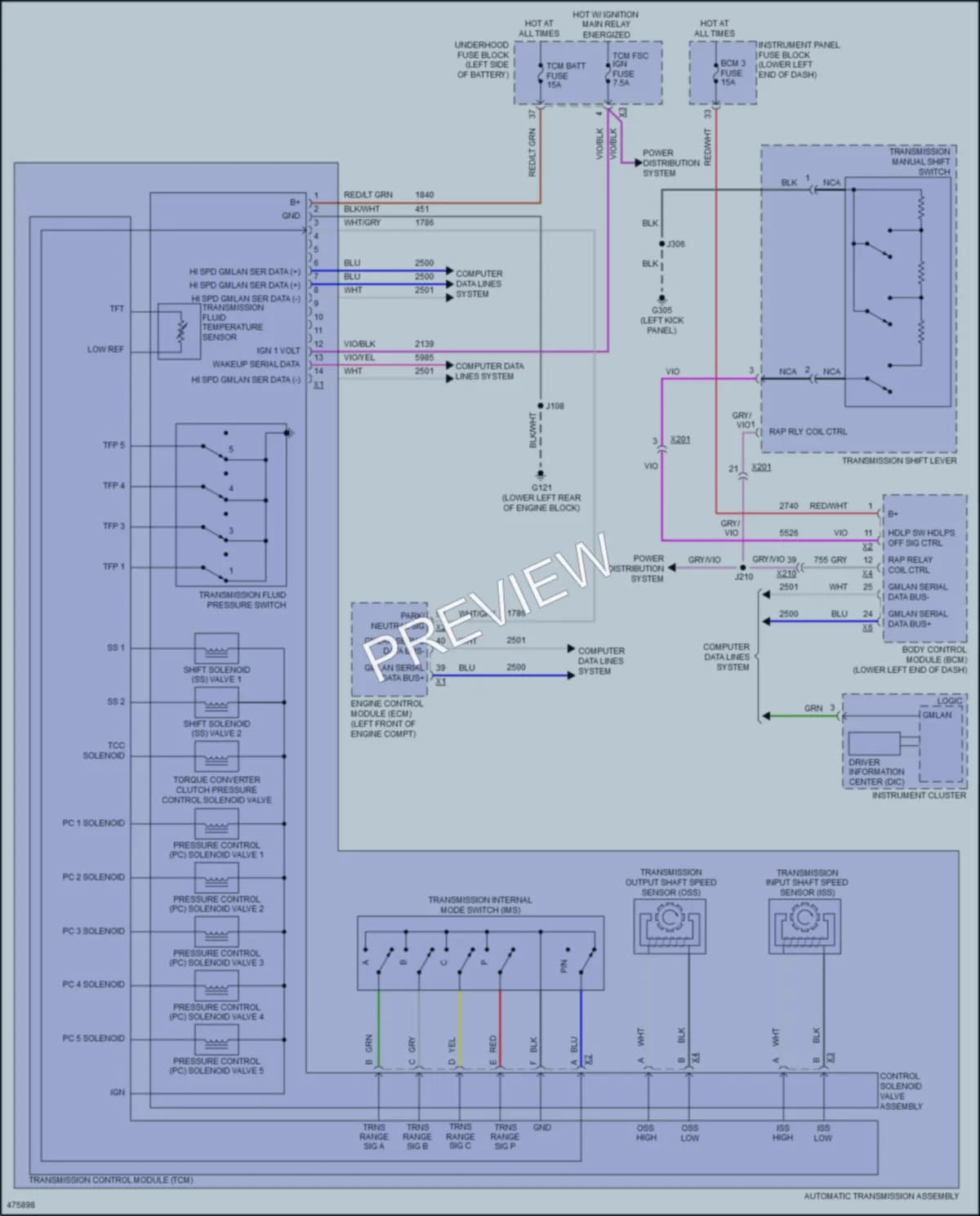 2015 Buick LaCrosse Transmission wiring diagram preview