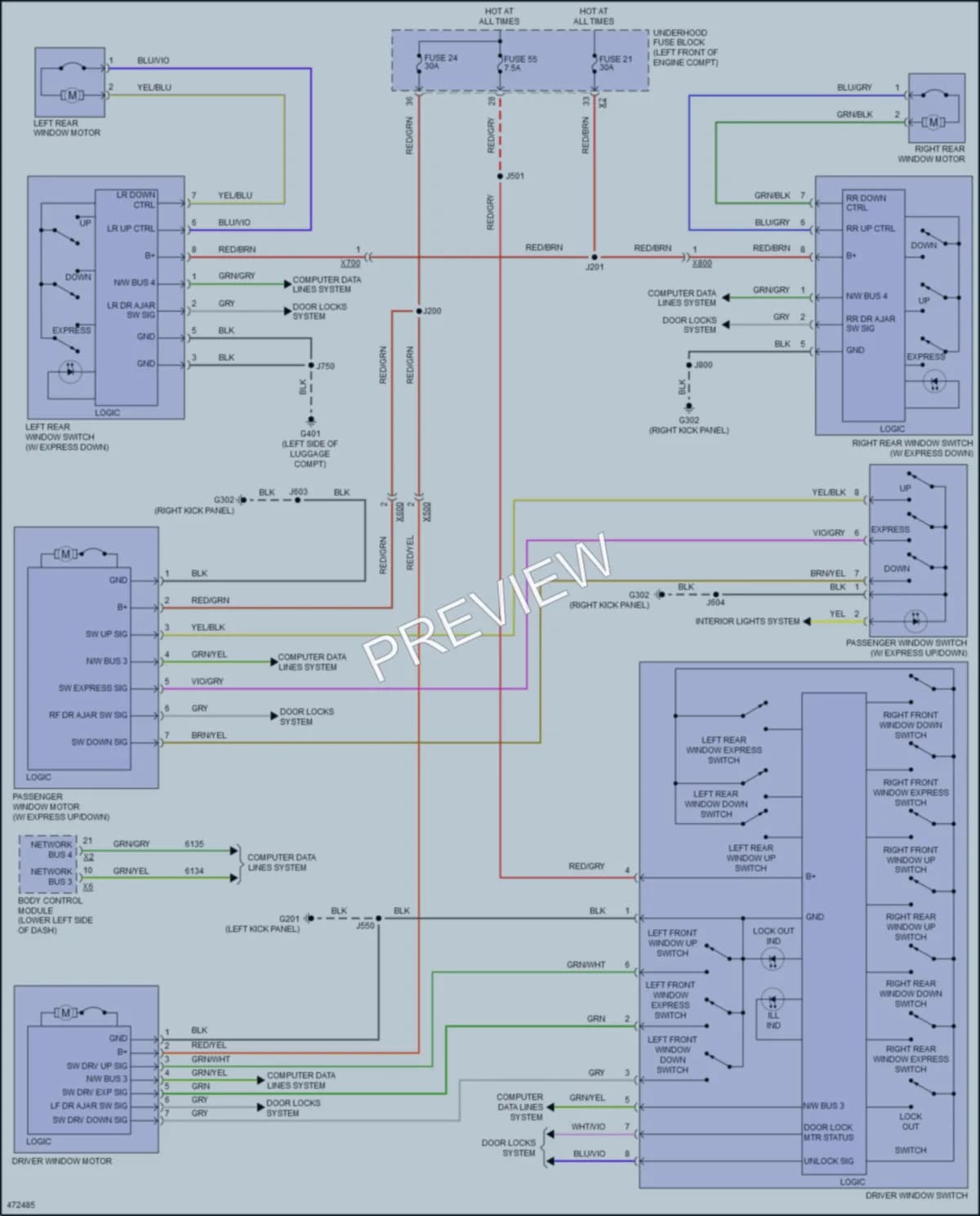 2015 Buick Regal Power Windows wiring diagram preview