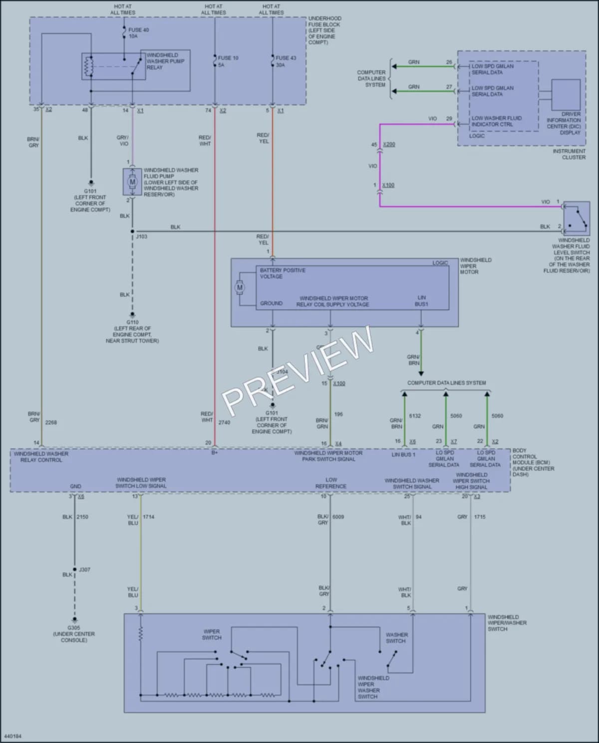 2015 Buick Verano Wiper Washer wiring diagram preview