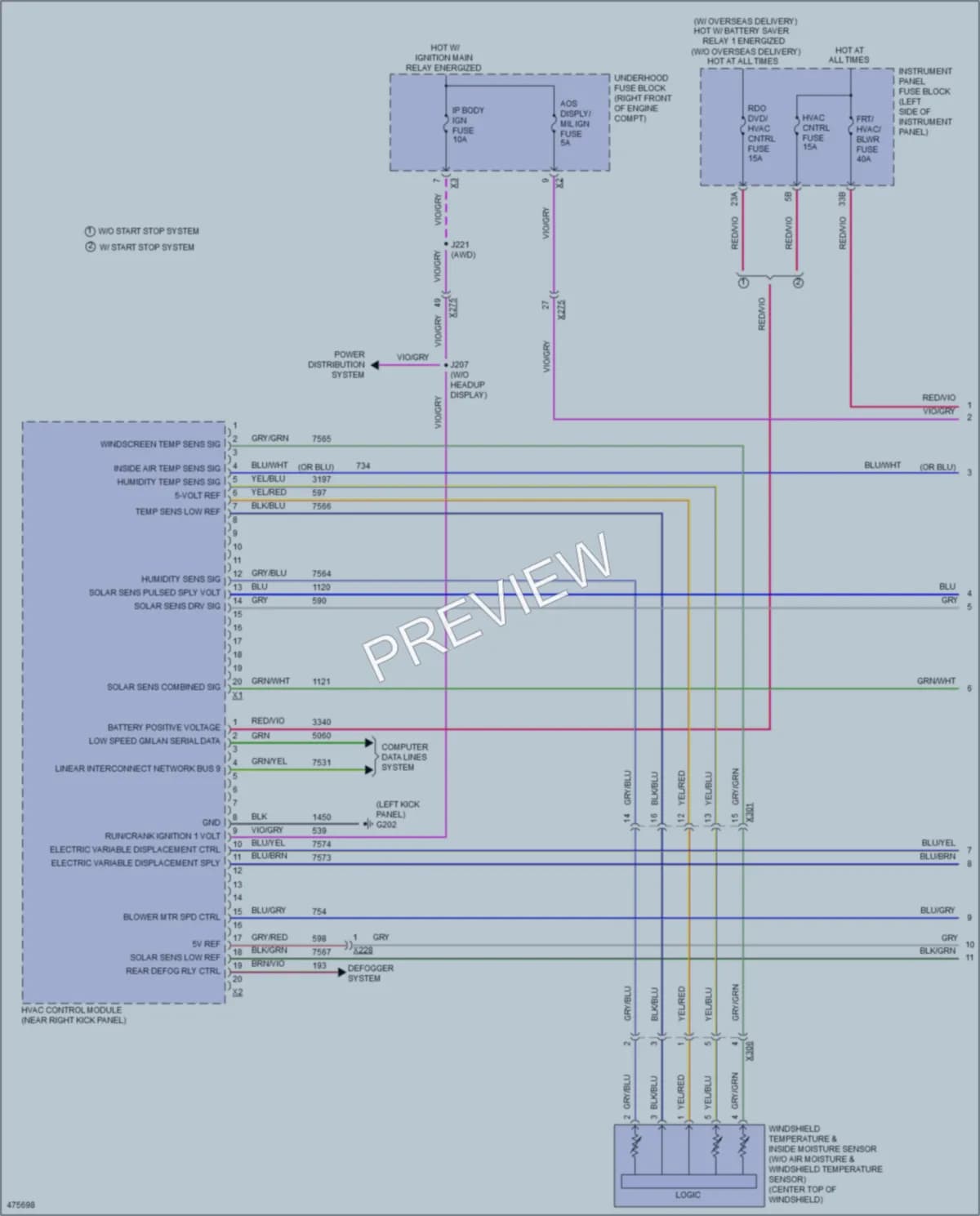 2015 Cadillac ATS Air Conditioning wiring diagram preview