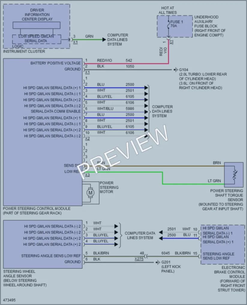 2015 Cadillac ATS Electronic Power Steering wiring diagram preview