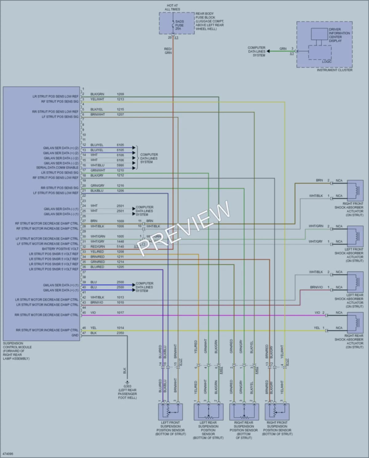 2015 Cadillac ATS Electronic Suspension wiring diagram preview