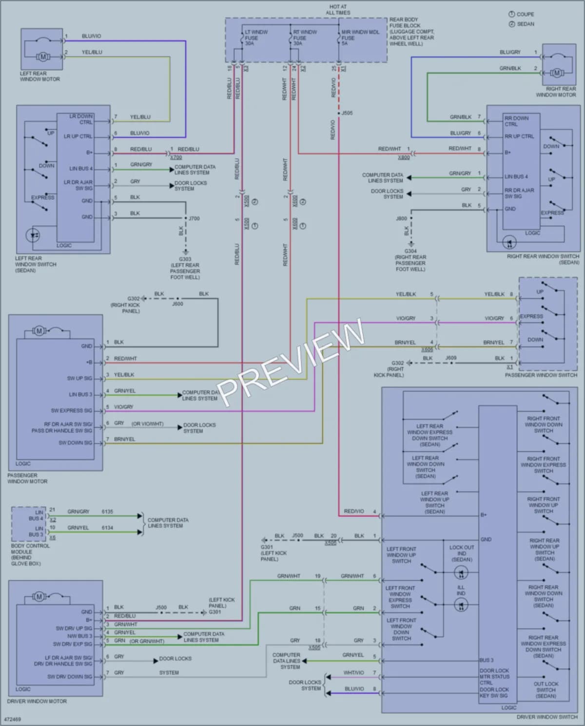 2015 Cadillac ATS Power Windows wiring diagram preview