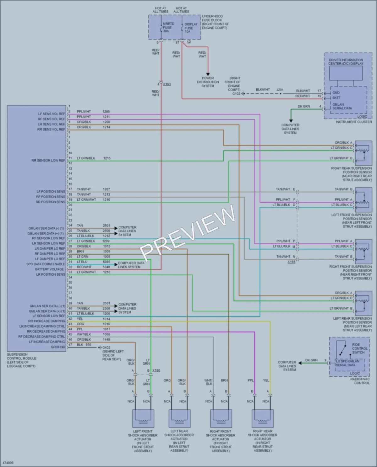 2015 Cadillac CTS Electronic Suspension wiring diagram preview
