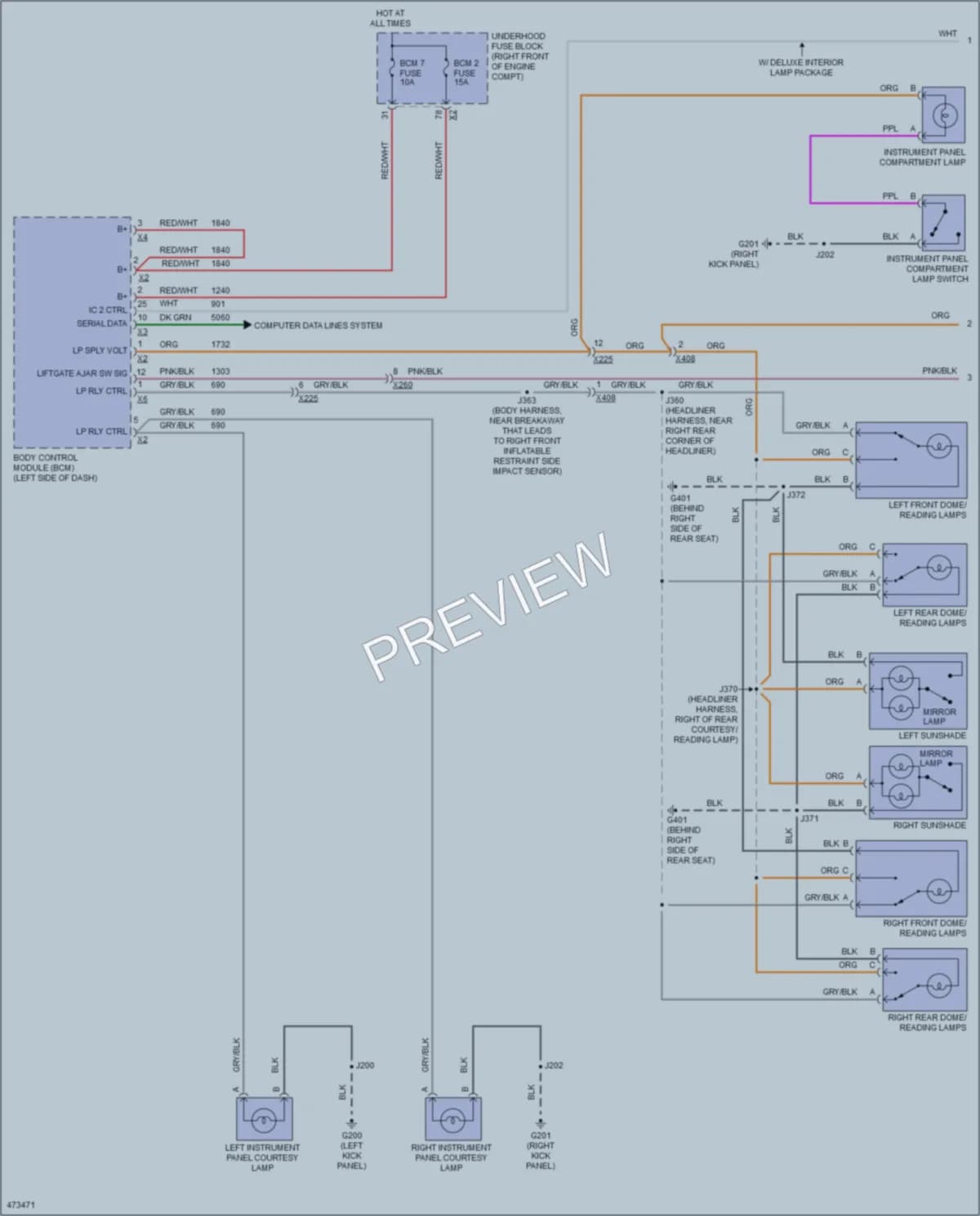 2015 Cadillac CTS Interior Lights wiring diagram preview