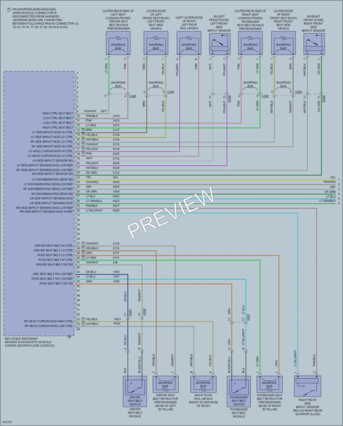 2015 Cadillac CTS Supplemental Restraints wiring diagram preview