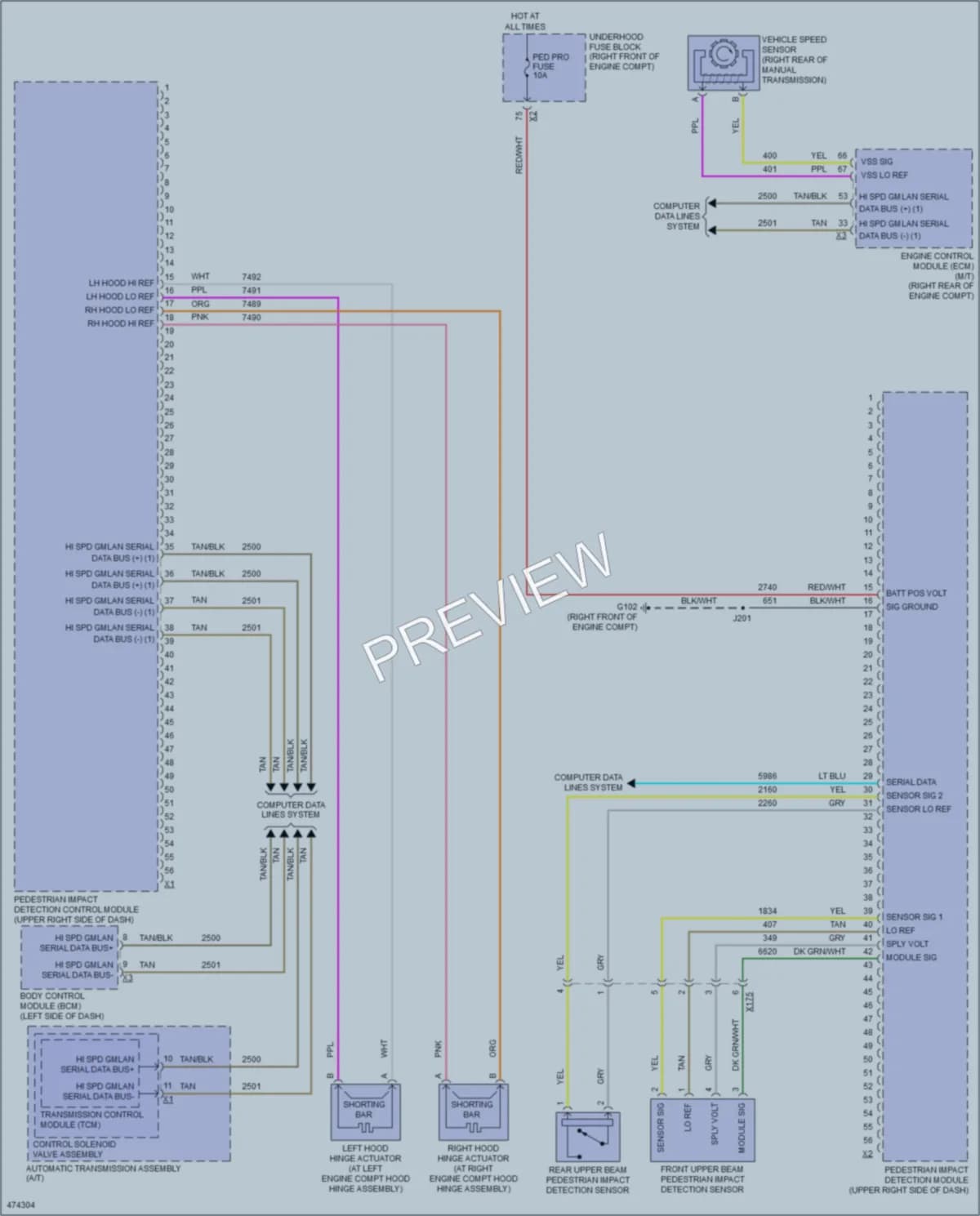 2015 Cadillac CTSV Active Bodyworks wiring diagram preview