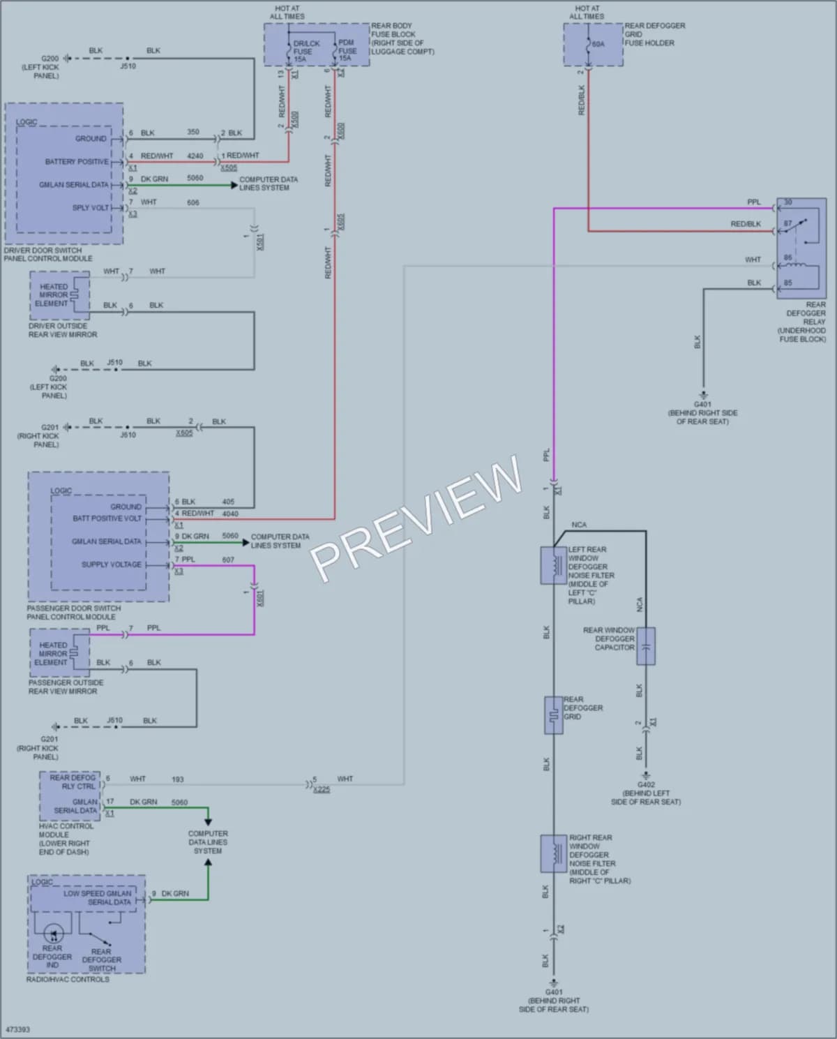2015 Cadillac CTSV Defoggers wiring diagram preview
