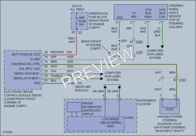 2015 Cadillac CTSV Electronic Power Steering wiring diagram preview