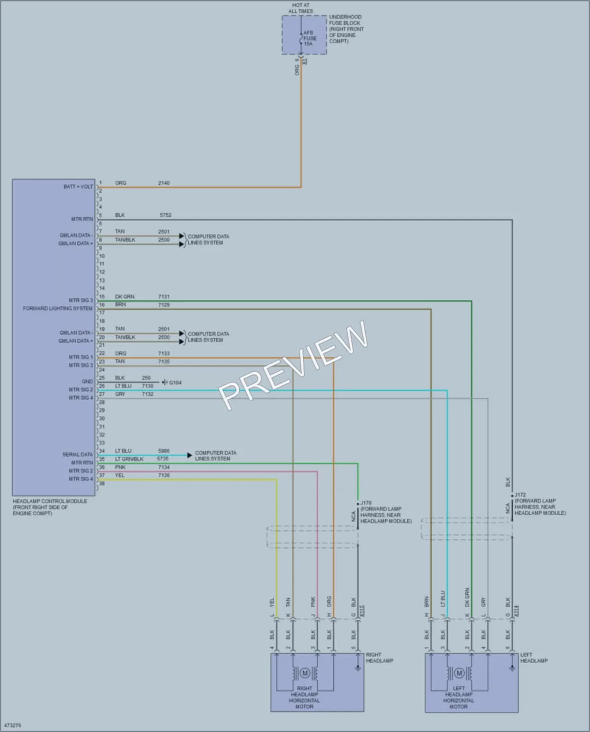 2015 Cadillac CTSV Headlights wiring diagram preview