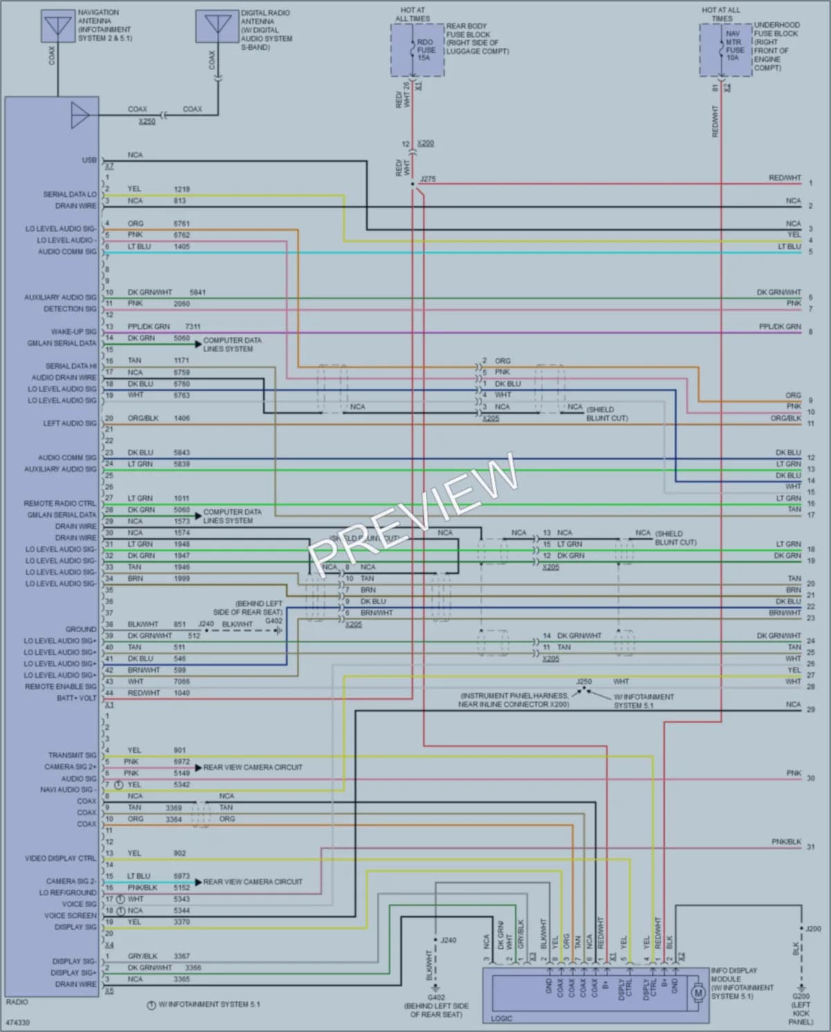2015 Cadillac CTSV Radio wiring diagram preview