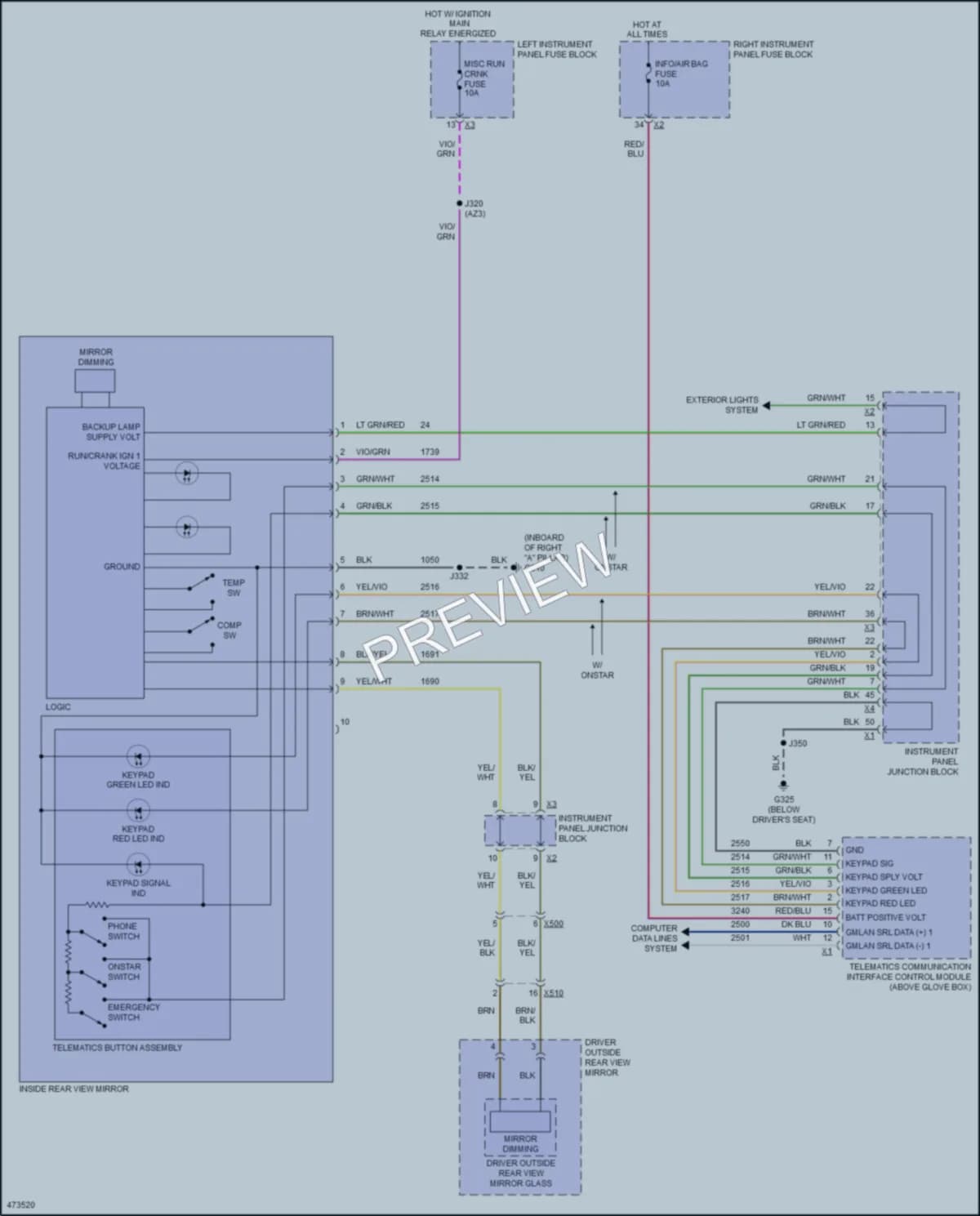 2015 Cadillac EscaladeESV Power Mirrors wiring diagram preview