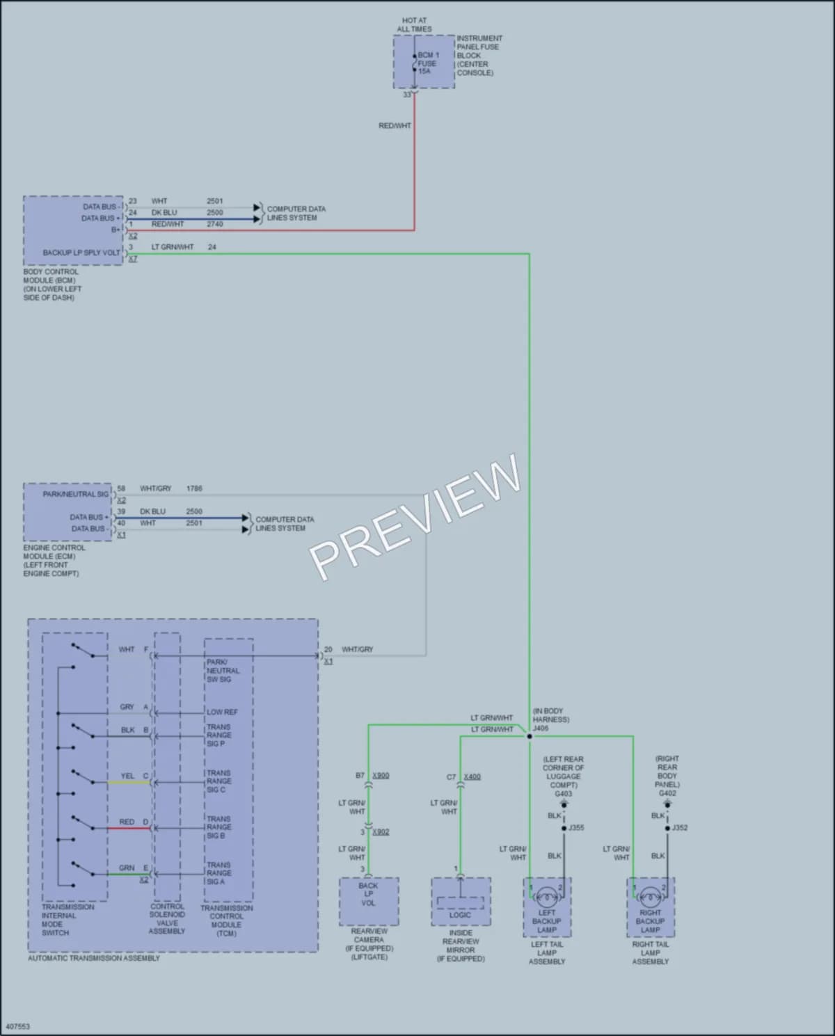 2015 Cadillac SRX Exterior Lights wiring diagram preview