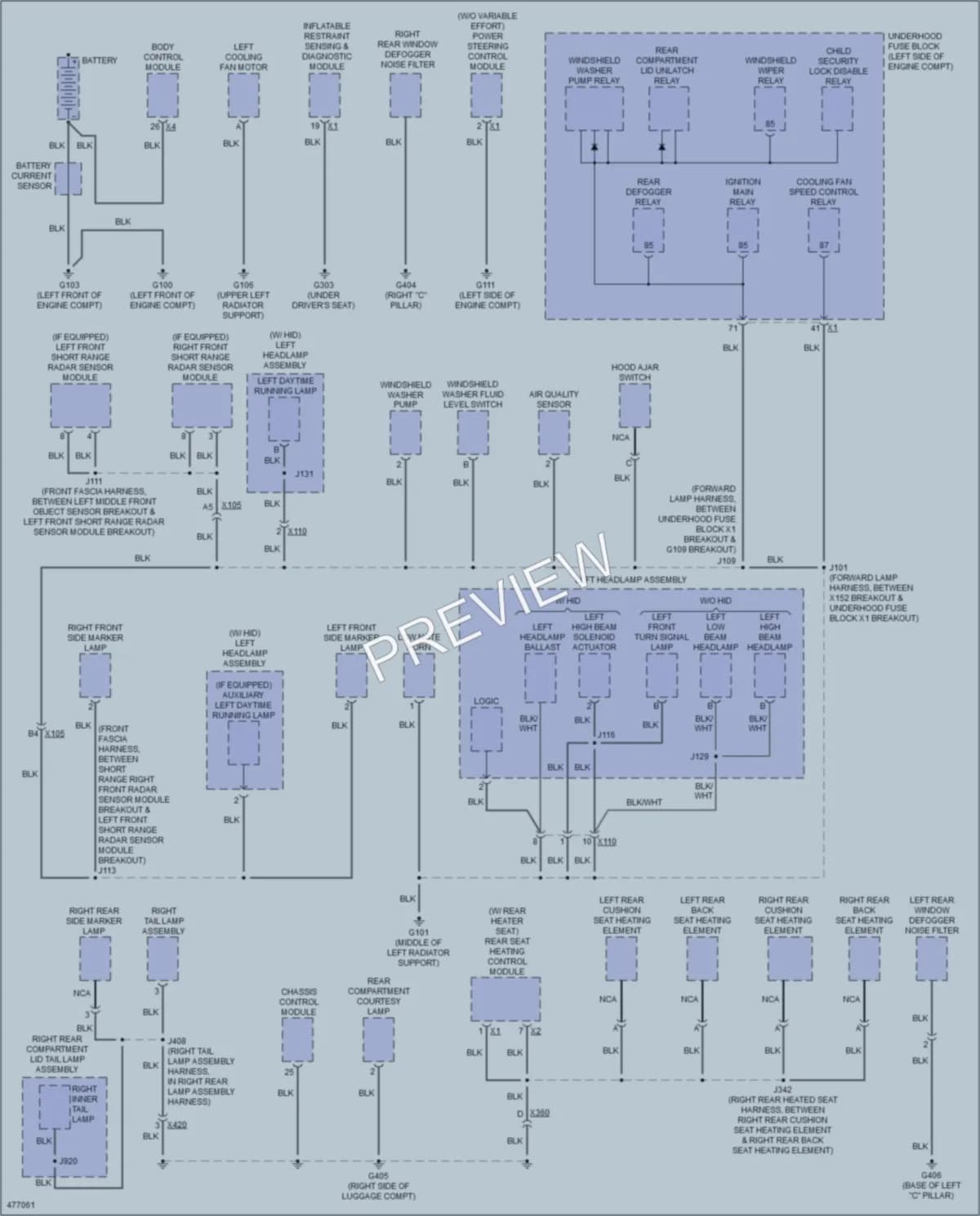 2015 Cadillac XTS Ground Distribution wiring diagram preview