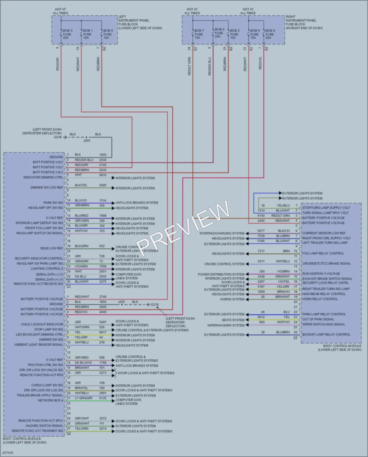 2015 Chevrolet 1500Silverado Body Control Modules wiring diagram preview