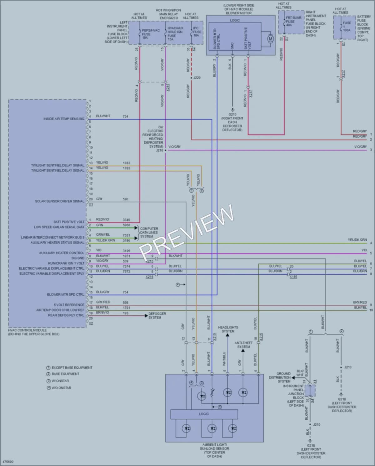 2015 Chevrolet 2500HDSilverado Air Conditioning wiring diagram preview