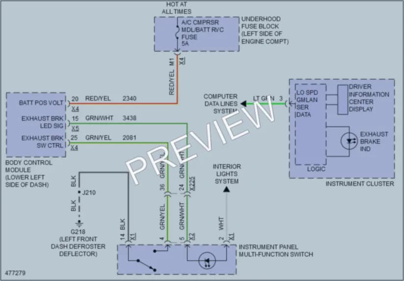 2015 Chevrolet 2500HDSilverado Electronic Muffler wiring diagram preview
