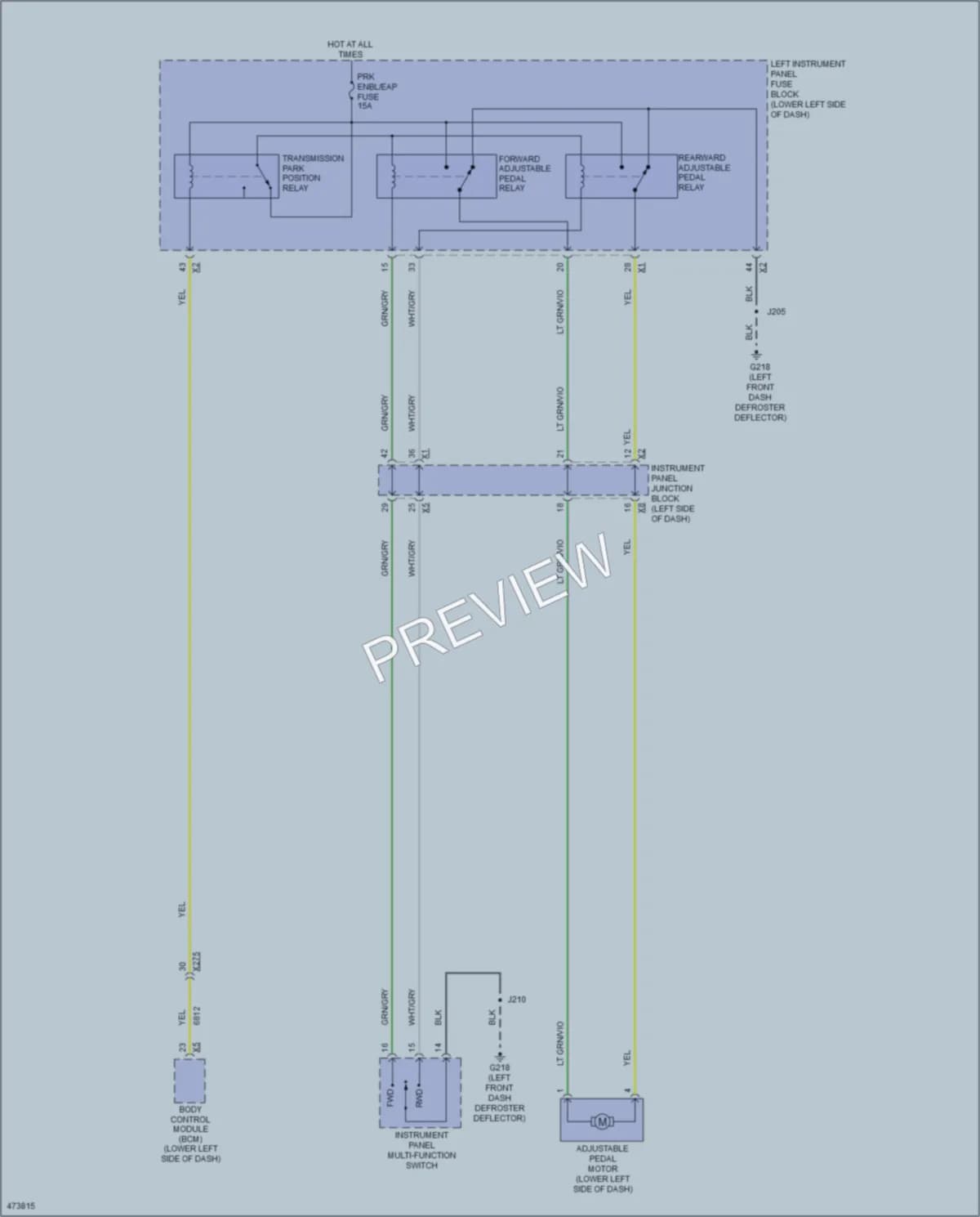 2015 Chevrolet 2500HDSilverado Power Seats wiring diagram preview