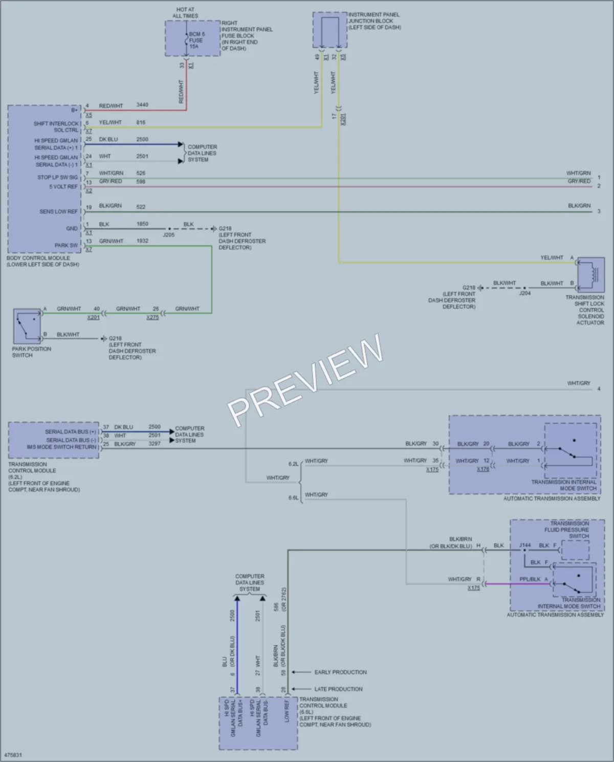 2015 Chevrolet 2500HDSilverado Shift Interlock wiring diagram preview
