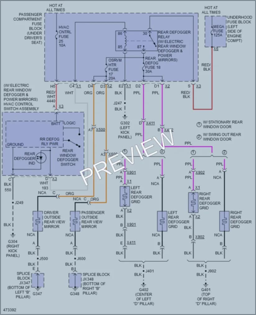 2015 Chevrolet 3500Express Defoggers wiring diagram preview