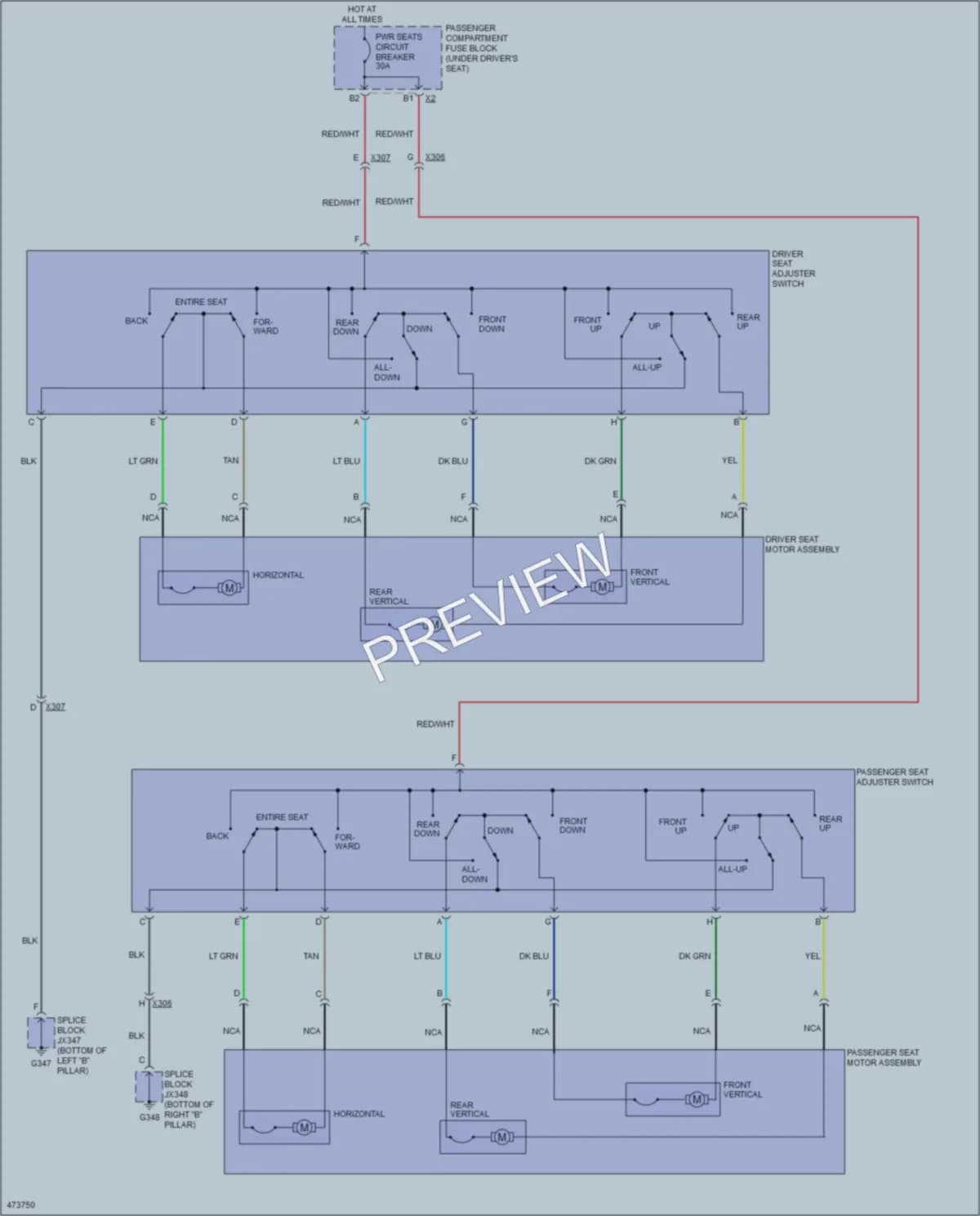 2015 Chevrolet 3500Express Power Seats wiring diagram preview
