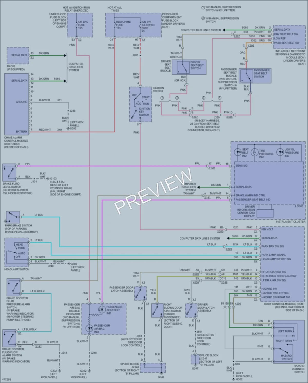2015 Chevrolet 3500Express Warning Systems wiring diagram preview