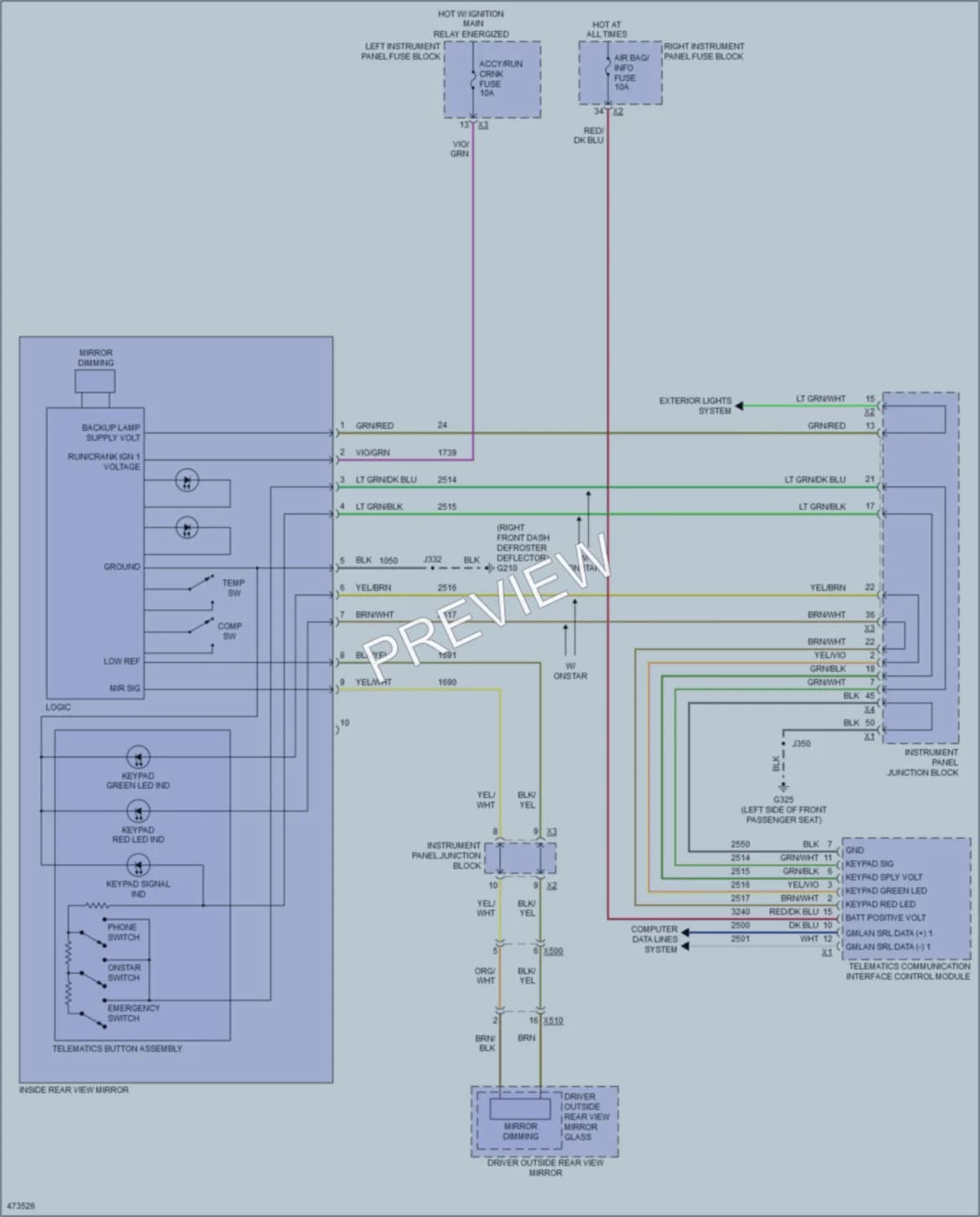 2015 Chevrolet 3500HDSilverado Power Mirrors wiring diagram preview