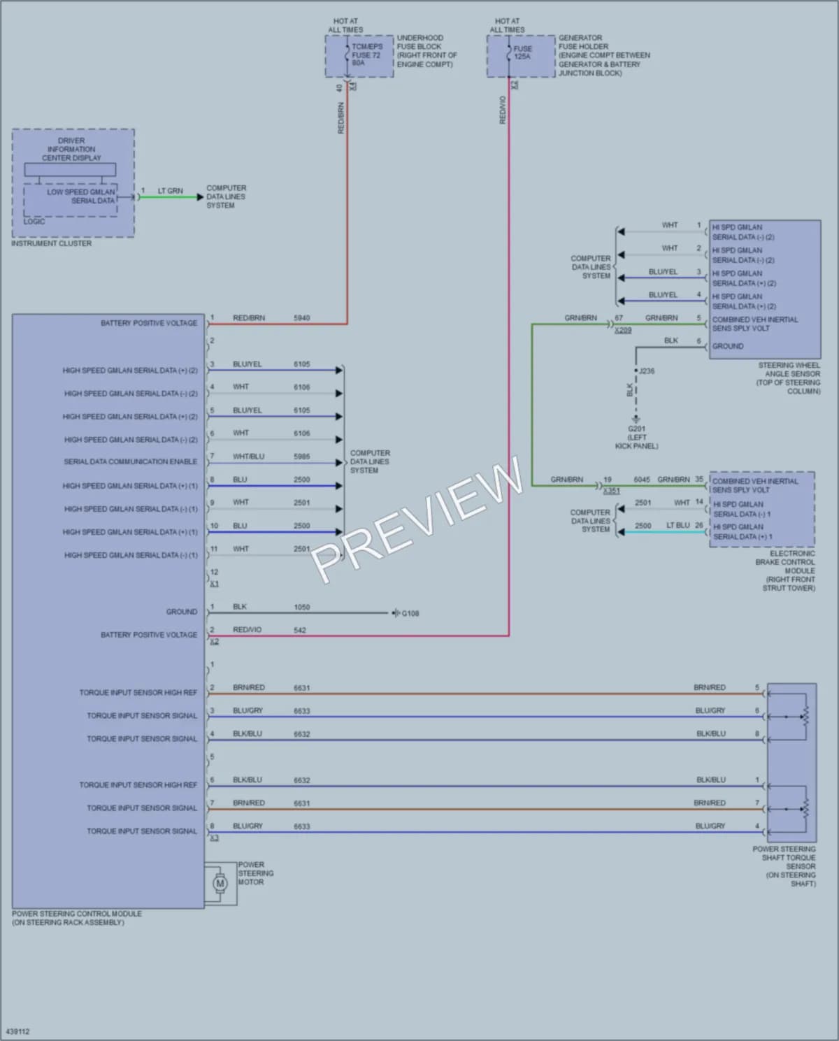 2015 Chevrolet CapricePPV Electronic Power Steering wiring diagram preview