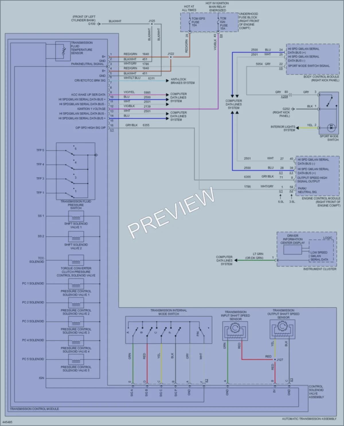 2015 Chevrolet CapricePPV Transmission wiring diagram preview