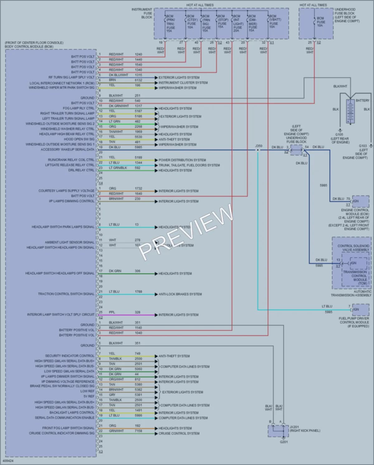 2015 Chevrolet CaptivaSport Body Control Modules wiring diagram preview