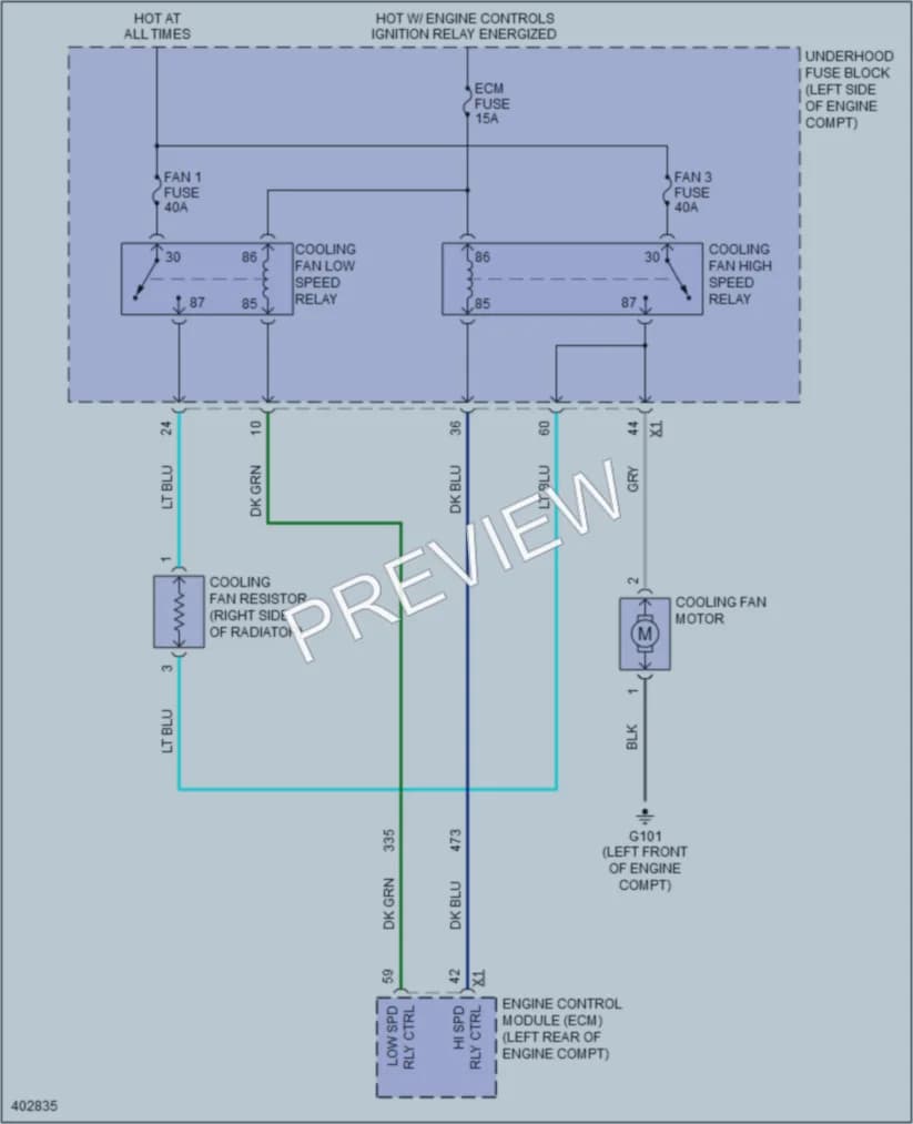 2015 Chevrolet CaptivaSport Cooling Fan wiring diagram preview