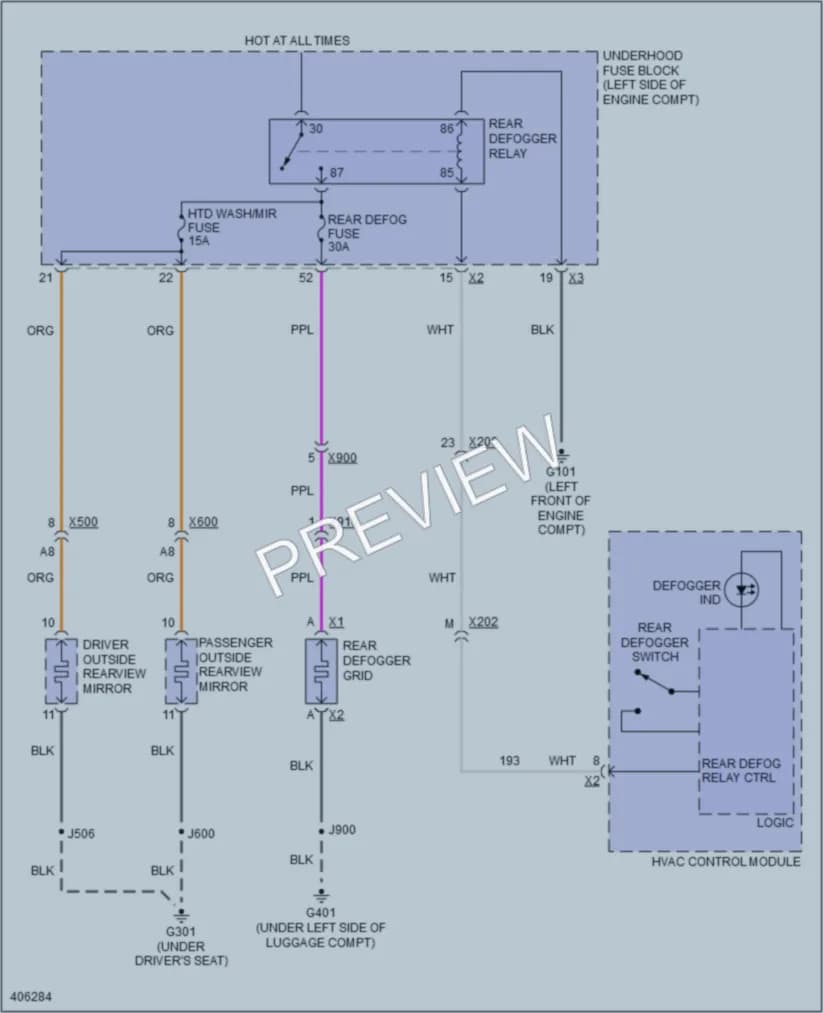 2015 Chevrolet CaptivaSport Defoggers wiring diagram preview