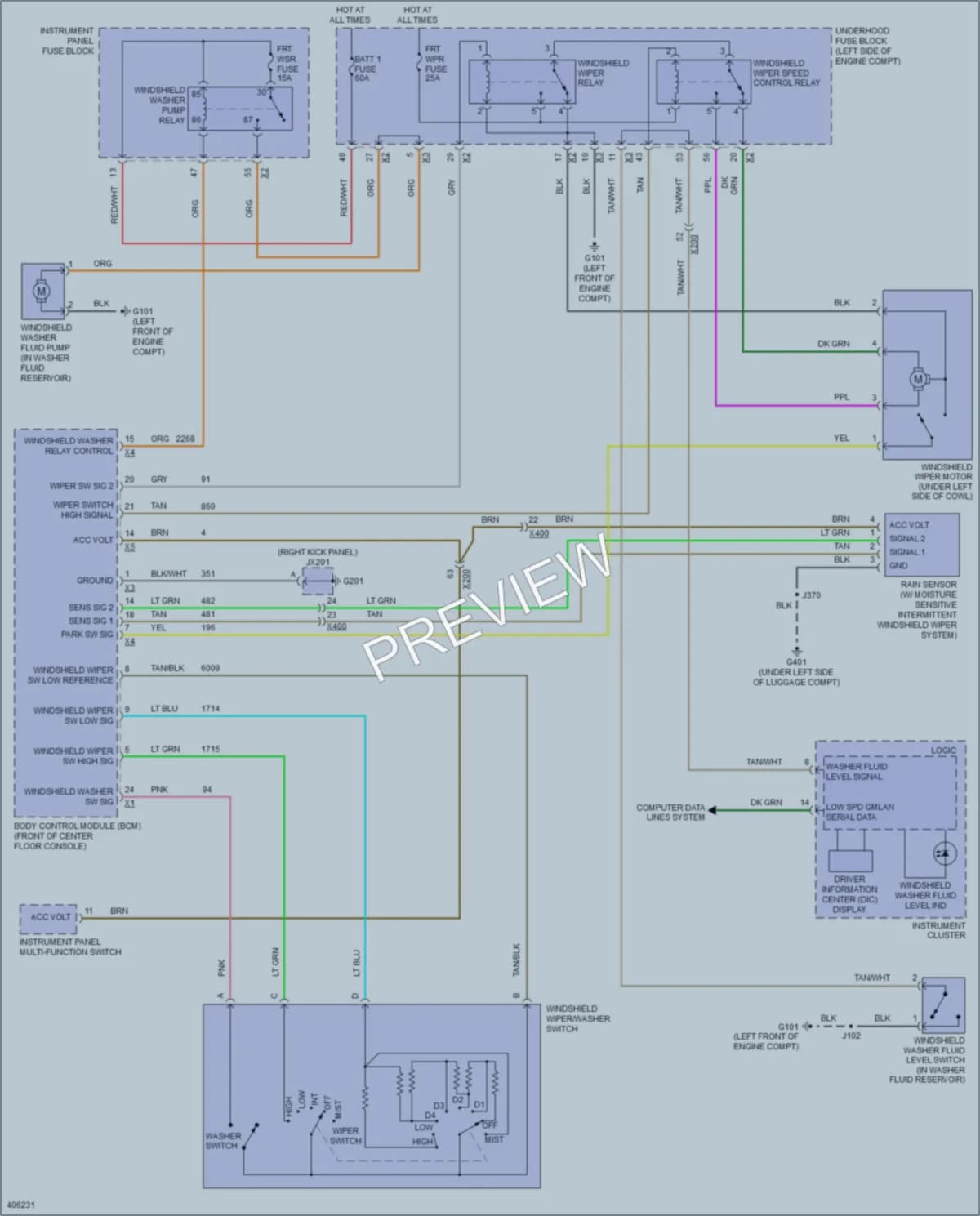 2015 Chevrolet CaptivaSport Wiper Washer wiring diagram preview
