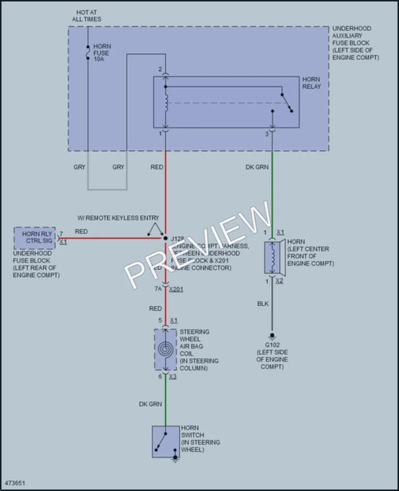 2015 Chevrolet CityExpress Horn wiring diagram preview