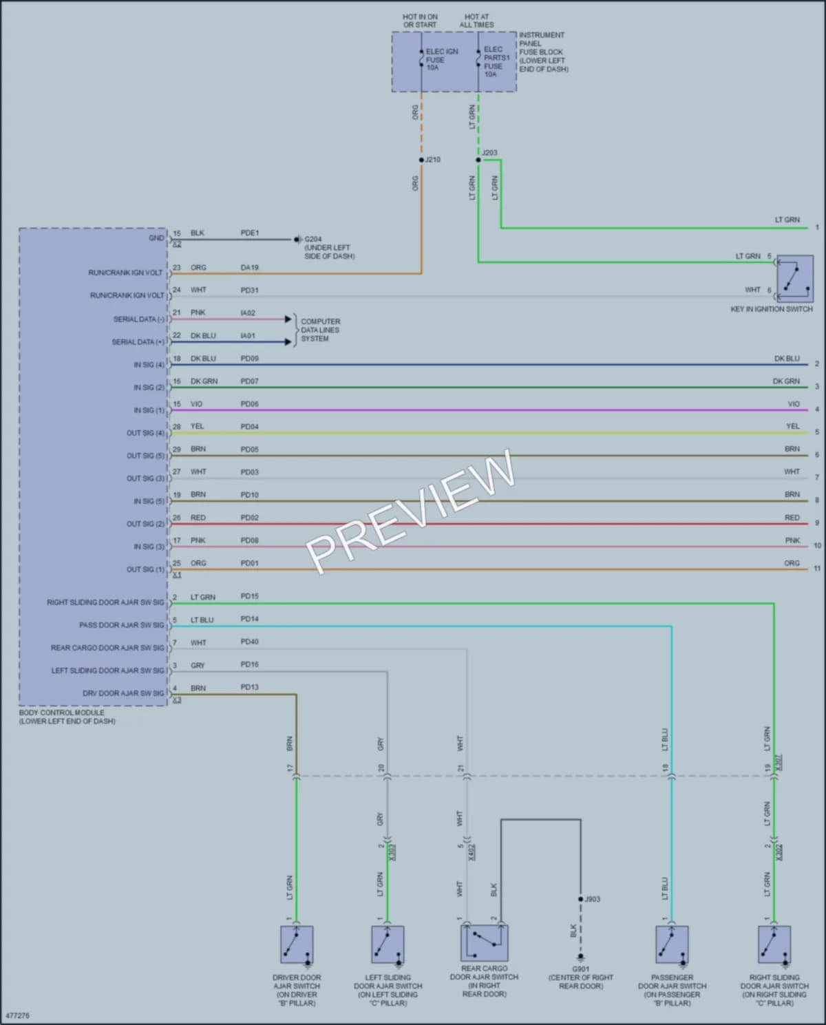 2015 Chevrolet CityExpress Warning Systems wiring diagram preview