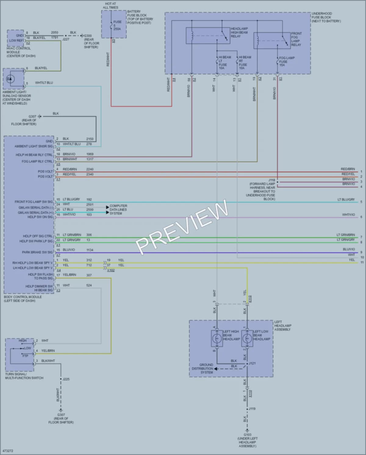 2015 Chevrolet Colorado Headlights wiring diagram preview
