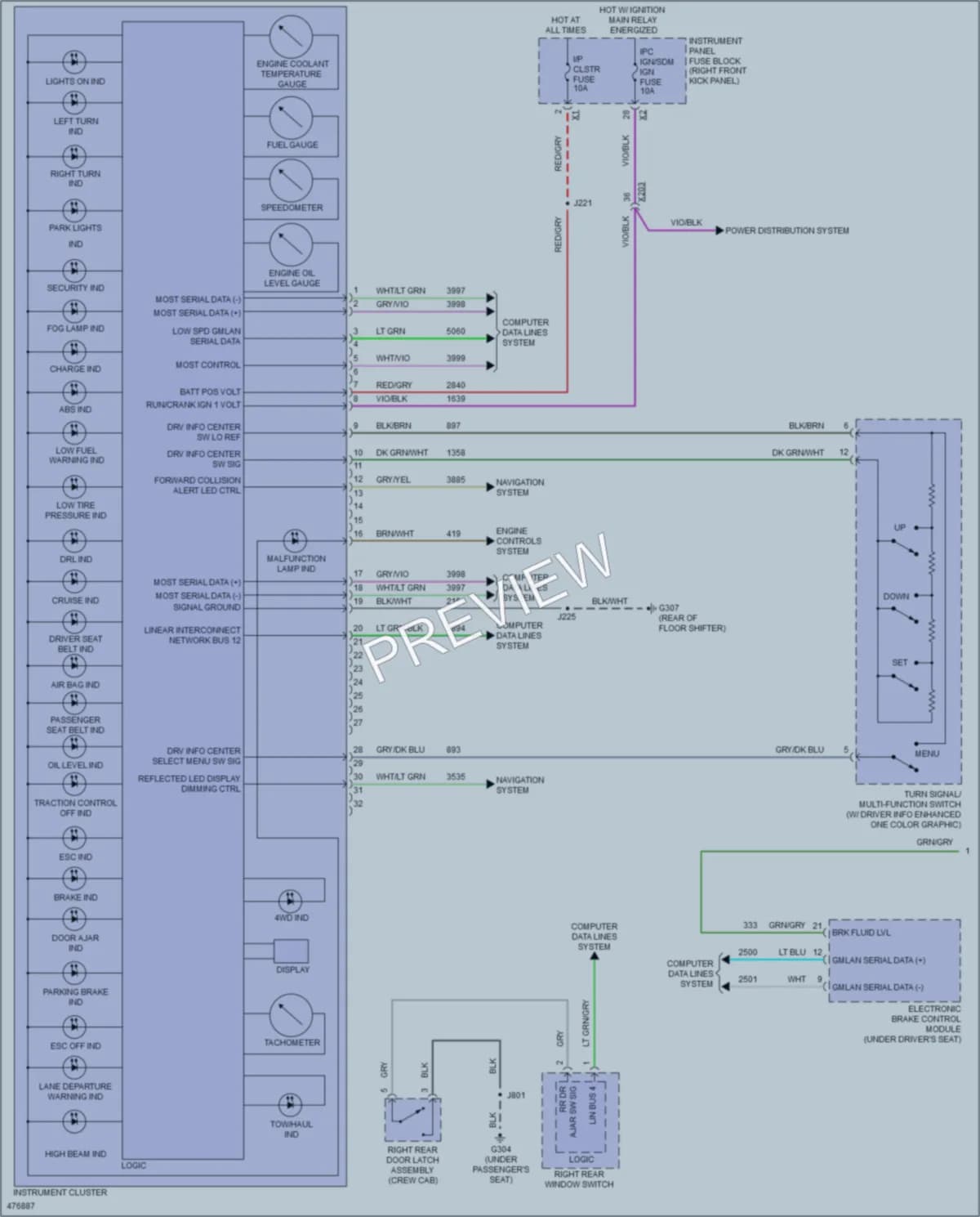 2015 Chevrolet Colorado Instrument Cluster wiring diagram preview
