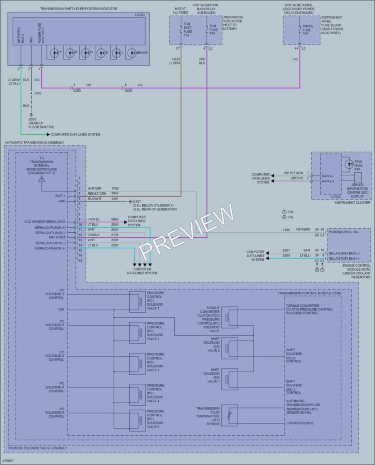 2015 Chevrolet Colorado Transmission wiring diagram preview