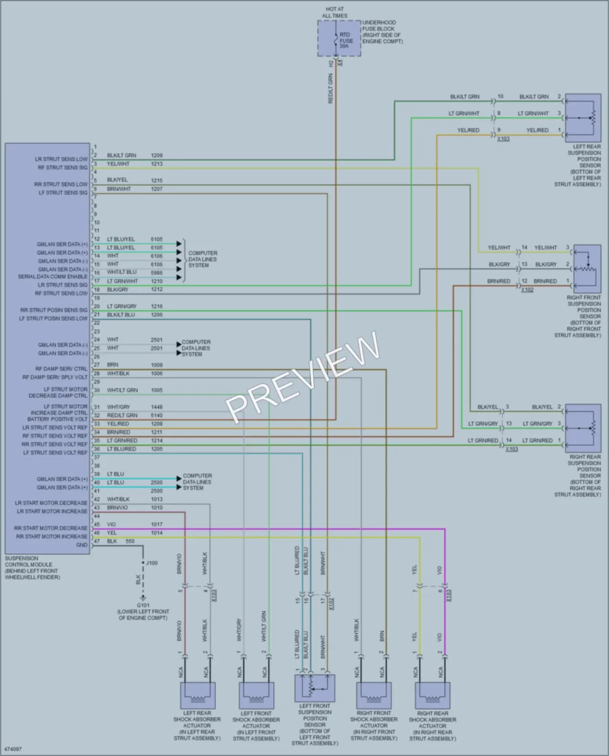 2015 Chevrolet CorvetteStingray Electronic Suspension wiring diagram preview